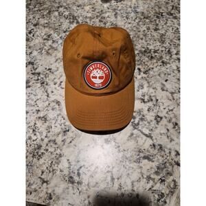 Timberland 1973 Hat Distressed Canvas Khaki SnapBack Cap rubber logo